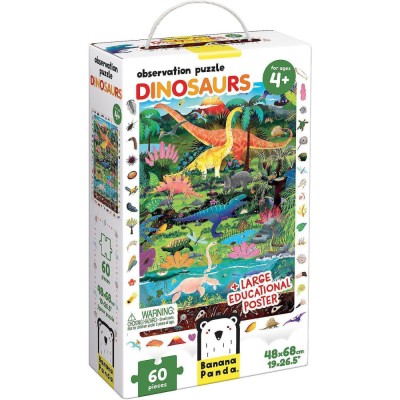 Puzzle Dinozauri 60 piese, 48x68cm Banana Panda BP49112 foto
