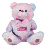Jucarie din plus My Bear roz cu inima, 45 cm, AMA, Oem