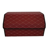 Cutie de Depozitare Auto, Flippy, Organizator Premium Portbagaj, Geanta Multifunctionala din Piele Ecologica, 2 Compartimente Depozitare, Rezistent la