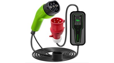 &amp;Icirc;ncărcător mobil Qoltec pentru EV cu reglare 2-&amp;icirc;n-1 tip2 | 7kW | 230V | CEE 3 PIN | LCD | Portabil | Wallbox | 5m foto