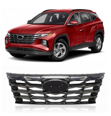 Grila masca fata HYUNDAI TUCSON, 10.2020-, original, fara gaura camera; negru lucios, foto