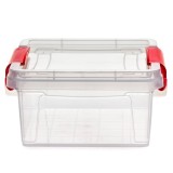 Caserola alimente, Mara, plastic, patrata, transparenta, 0.35 L, cu manere