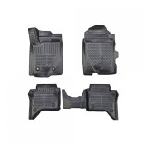 Covorase Auto Tip Tavita Cauciuc ALM Volkswagen Amarok 2023+ Negre, Set Fata+Spate, Fixare Clipsuri/Scai, Margine Inalta