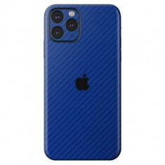 Set Folii Skin Acoperire 360 Compatibile cu Apple iPhone 11 Pro (Set 2) - ApcGsm Wraps Carbon Blue