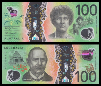 AUSTRALIA █ bancnota █ 100 Dollars █ 2020 █ P-66 █ POLYMER █ UNC foto
