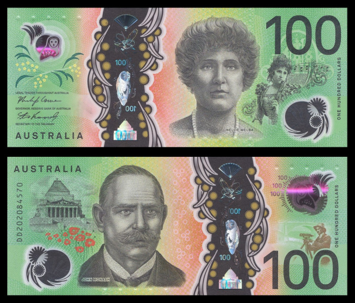 AUSTRALIA █ bancnota █ 100 Dollars █ 2020 █ P-66 █ POLYMER █ UNC