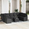 VidaXL Set de canapele pentru grădină 10 pcs Negru Rattan poli 3346893