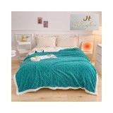 Cumpara ieftin Patura Cocolino cu Blanita pentru Pat Dublu, Turcoaz - SIPRZ04