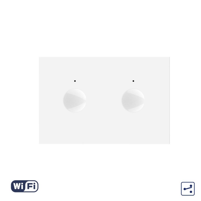 Modul Intrerupator Dublu Cap Scara / Cruce Wi-Fi cu Touch LIVOLO, standard italian &ndash; Serie Noua, Alb SmartElectro IntelligentHouse