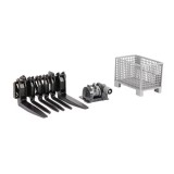 Accesorii &icirc;ncărcător frontal Bruder 02318 &ndash; troliu, paletă și furci, jucărie 1:16 din plastic