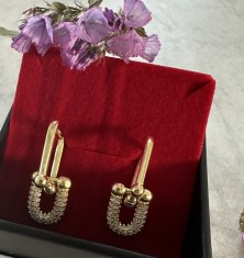 Cercei aurii &icirc;n formă de potcoavă Arg 389M