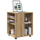 VidaXL Dulap cu roți, stejar artizanal, 60x53x72 cm, lemn prelucrat