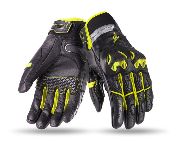 Manusi barbati pentru scuter - motocicleta Racing/Naked vara Seventy model SD-N32 negru/galben Negru/galben XL (10 cm)