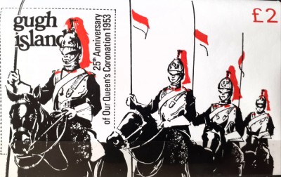 Gugh island militarie, calareti, uniforme BLOC MNH foto