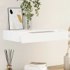 Raft Suspendat Perete Alb cu Sertar, 48cm, MDF, Depozitare Cărți/DVD