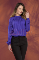 Bluza eleganta mov cu pliuri foto