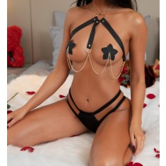 Acoperitoare Sfarcuri Adezive Fetish Look, Negru, JGF Lingerie