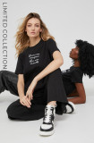 Tricou din bumbac Answear Lab X Colecție limitată No Shame No Fear culoarea negru