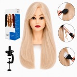 Manechin de coafură Jessica, păr natural, 55 cm, cu stativ
