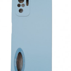 Huse silicon cu microfibra in interior Xiaomi Redmi Note 10 4G , Albastru