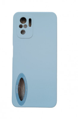 Huse silicon cu microfibra in interior Xiaomi Redmi Note 10 4G , Albastru foto