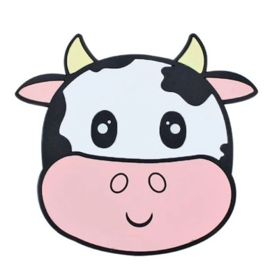 Suport pentru Pahar, Cyrax, Model Vacuta, din PVC, 15.5 x 15.5 cm, Rezistent la Caldura, Alb/Roz foto