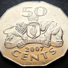 Moneda exotica 50 CENTI - Republica ESWATINI, anul 2007 * cod 241 = UNC