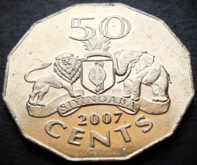 Moneda exotica 50 CENTI - Republica ESWATINI, anul 2007 * cod 241 = UNC foto