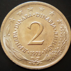 Moneda 2 DINARI - RSF YUGOSLAVIA, anul 1973 * cod 3978 = UNC