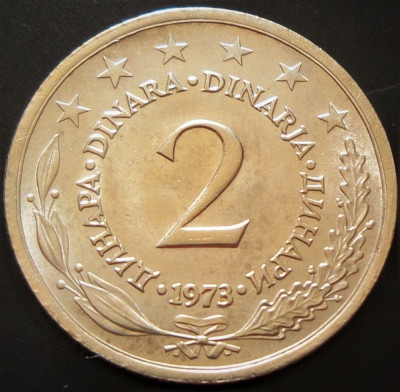 Moneda 2 DINARI - RSF YUGOSLAVIA, anul 1973 * cod 3978 = UNC foto