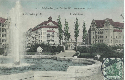 AMS# - ILUSTRATA SCHONEBERG - BERLIN W. BAYERISCHER PLATZ CIRCULATA 1911 foto