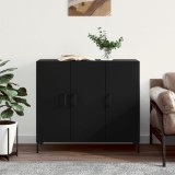vidaXL Dulap, negru, 90x34x80 cm, lemn compozit