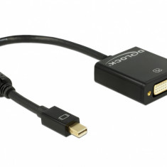 Adaptor mini Displayport la DVI T-M 1.2 4K Activ Negru, Delock 62603