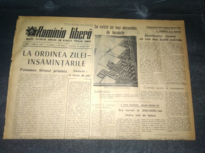 ZIARUL ROMANIA LIBERA 10 APRILIE 1965