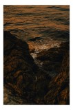 Tablou Canvas, "Valurile mării la apusul soarelui", Valuri, St&acirc;nci, Apus, Reflecții, Texturi, 26 x 39 cm, CMCLASS