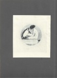 PM469N Ex-libris Margot Lewknecht de Franz Von Bayros, heliogravură, cca 1910