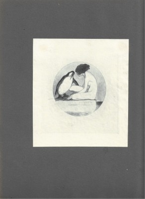 PM469N Ex-libris Margot Lewknecht de Franz Von Bayros, heliogravură, cca 1910 foto