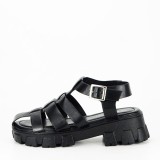 Sandale negre cu talpa groasa N75-5 130