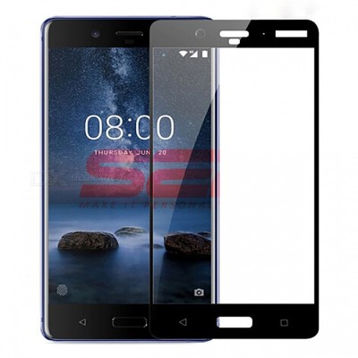 Geam protectie display sticla 5D FULL GLUE Nokia 8 BLACK foto