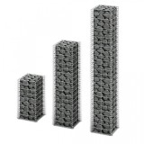 Set 3 gabioane din s&acirc;rmă galvanizată mărimi diferite, vidaXL