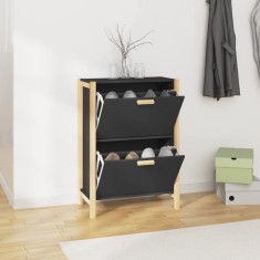 vidaXL Pantofar, negru, 57,5x33x80 cm, lemn prelucrat