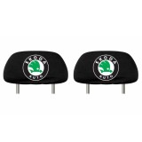 Set 5 huse tetiere negre, pentru gama auto SKODA