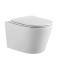 Set Vas WC Suspendat, Model LX-1905, Fara Rama, Rimless, Iesire Orizontala P-Trap, Dimensiuni 525 x 360 x 320 mm, Alb, Ceramica, Capac cu Inchidere Le