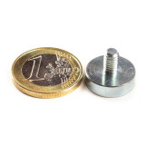 Magnet neodim oala &Oslash;16 mm, cu filet exterior M5, putere 10 kg