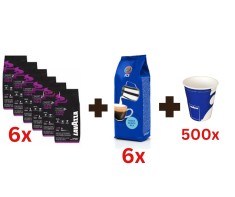 Pachet Promo 6x Lavazza Gusto Forte + 6x ICS Bebida Blue + 500 pahare