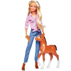 Papusa Simba Steffi Love Little Horse 29 cm cu figurina si accesorii foto