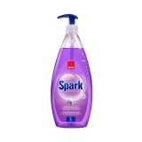 Detergent lichid pentru vase Sano Spark Lavanda, cu pompita, 1 litru