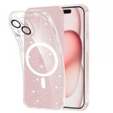 Husa MagSafe pentru Apple iPhone 15, Techsuit, SparkleSkin, Transparenta