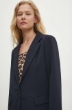 Answear Lab sacou culoarea albastru marin, un singur rand de nasturi, neted