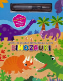 Carte de colorat reutilizabila cu apa - Dinozauri Pensula Magica